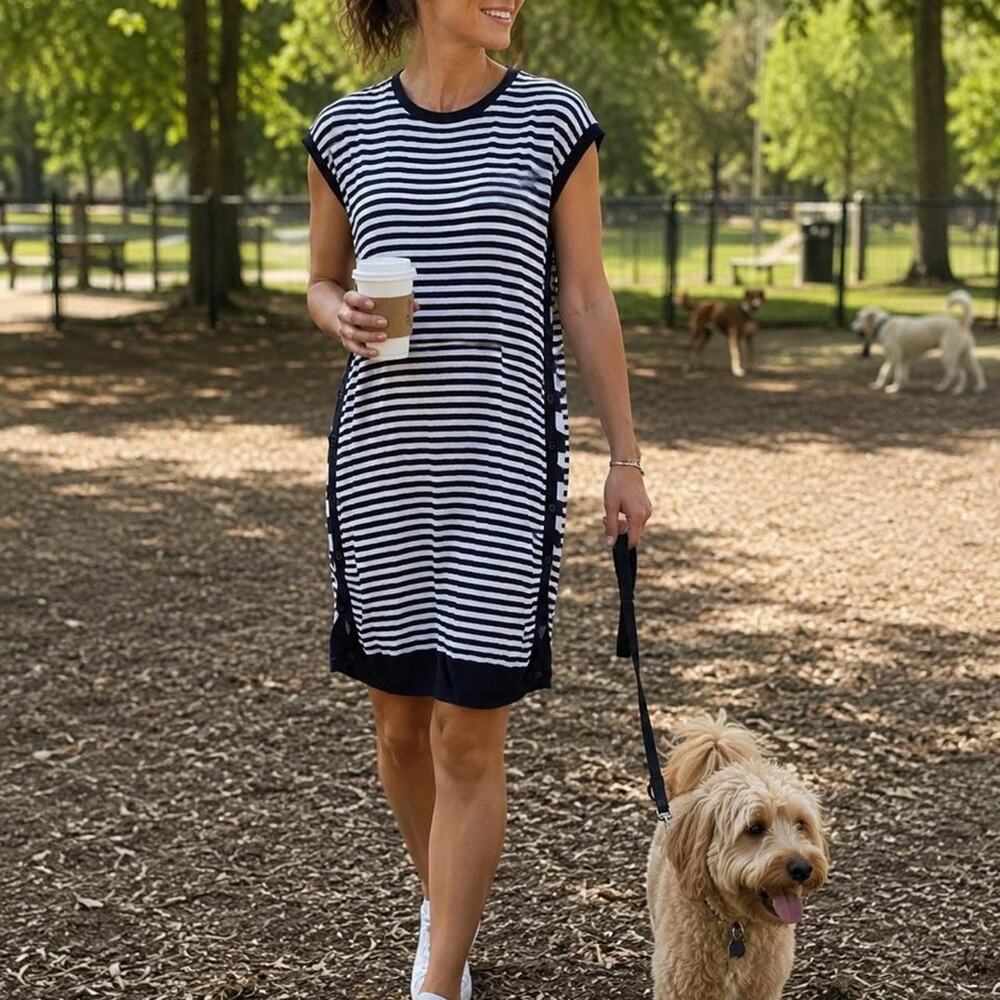 AllSaints large Alna Stripe Ink cotton dress